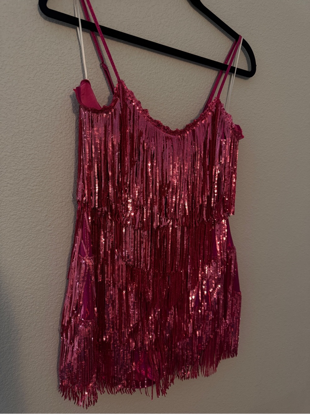 ROMPER!!12th Tribe Pink Sequin Fringe romper!!!